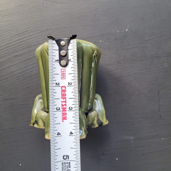 Small Avocado Green Frog Planter Vase Utensil Holder - Picture 10 of 10